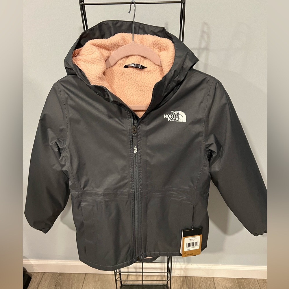 The north face storm jacket girl L grey 14/16 NEW
